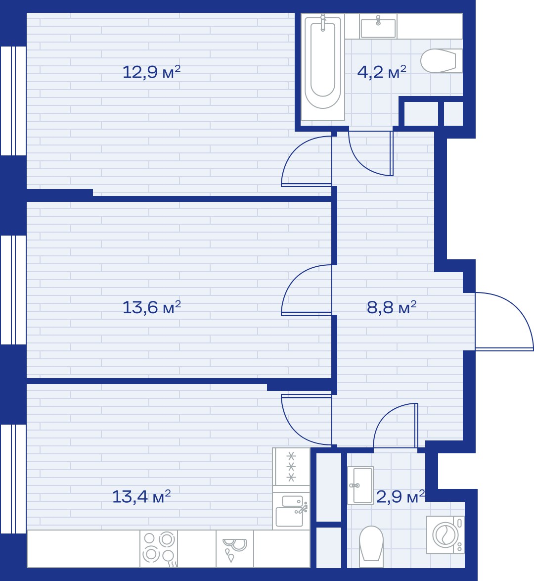 Планировка 56.0 м²