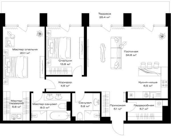 Планировка 117.6 м²