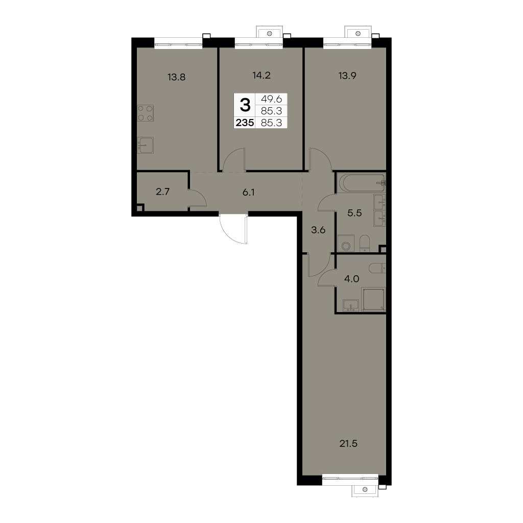 Планировка 85.3 м²