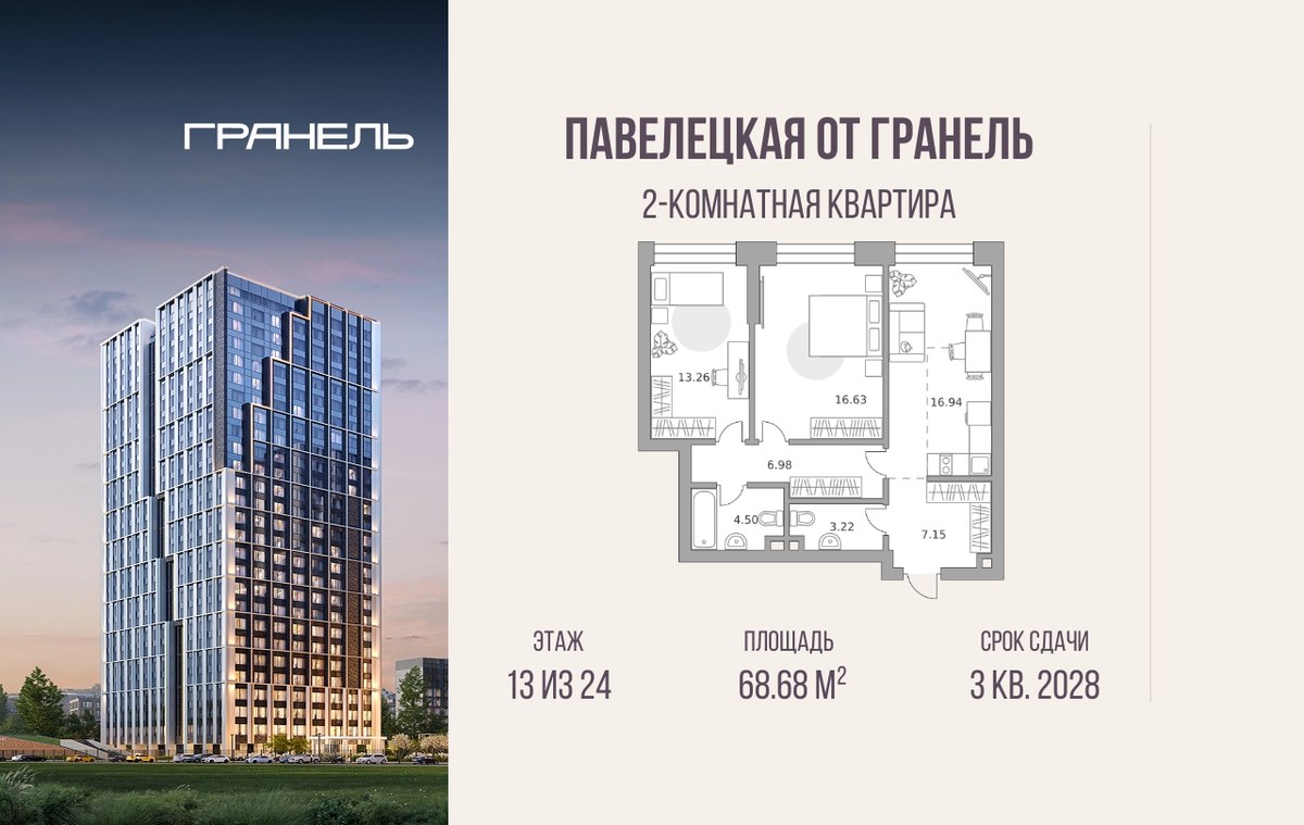 Планировка 68.68 м²