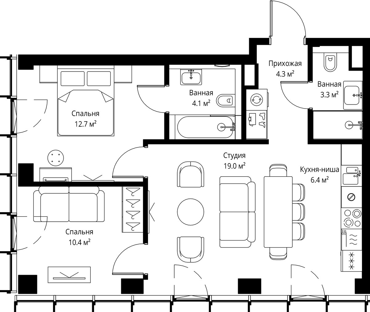 Планировка 60.2 м²