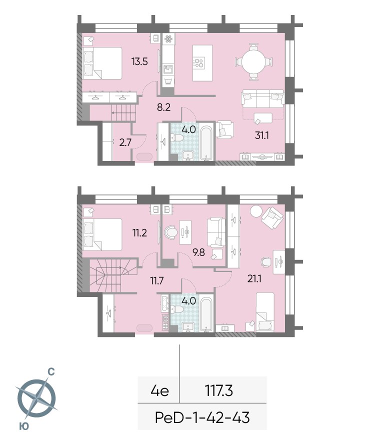 Планировка 117.3 м²