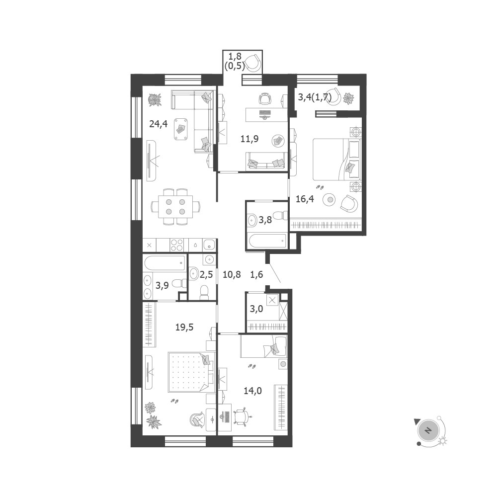 Планировка 114.0 м²