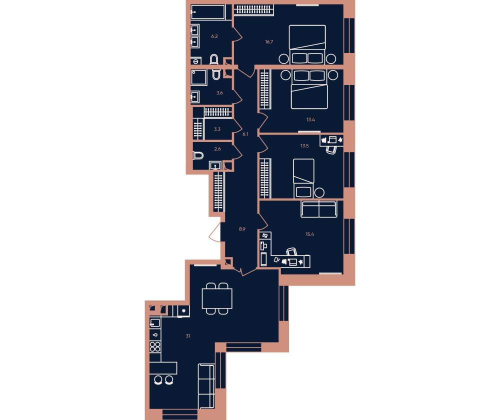 Планировка 121.0 м²
