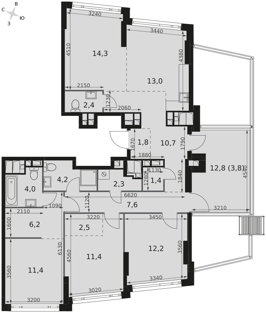 Планировка 109.2 м²