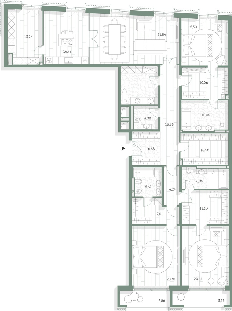 Планировка 224.74 м²