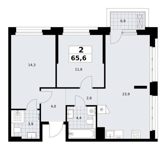 Планировка 65.6 м²