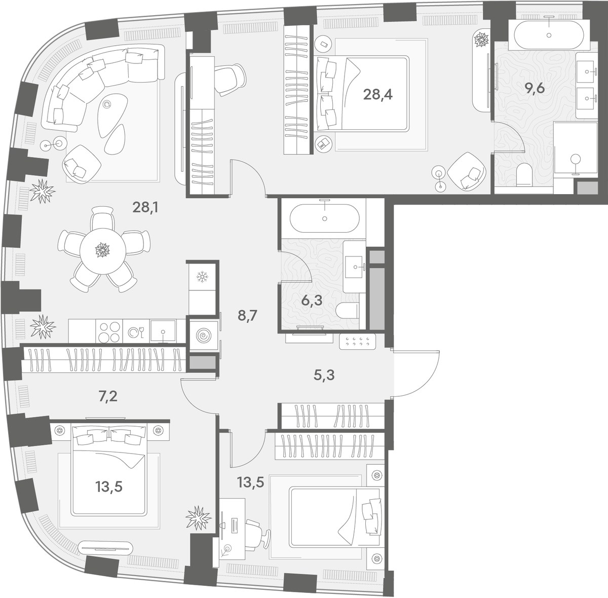 Планировка 120.6 м²