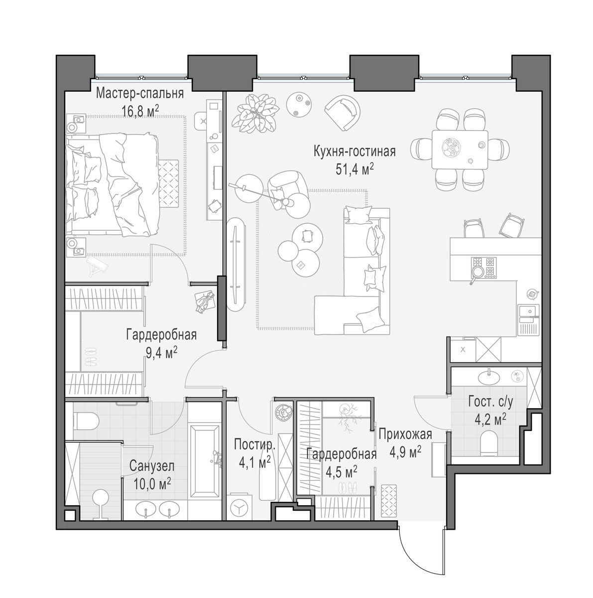 Планировка 104.7 м²