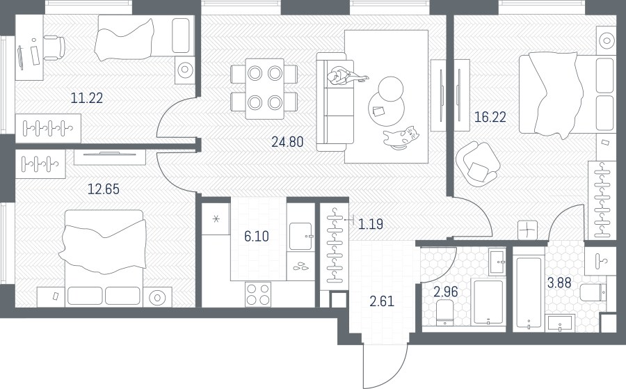 Планировка 81.63 м²