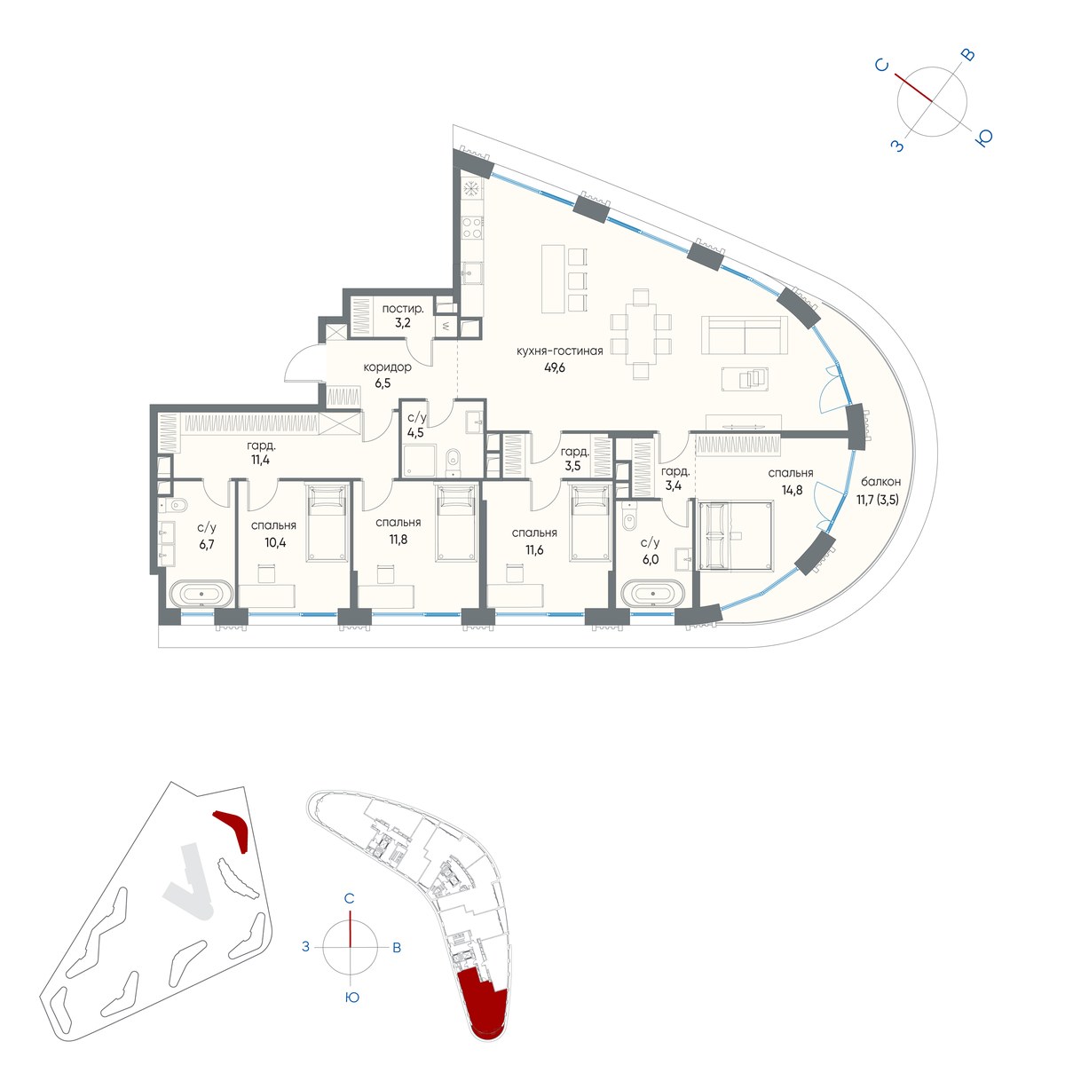 Планировка 146.9 м²