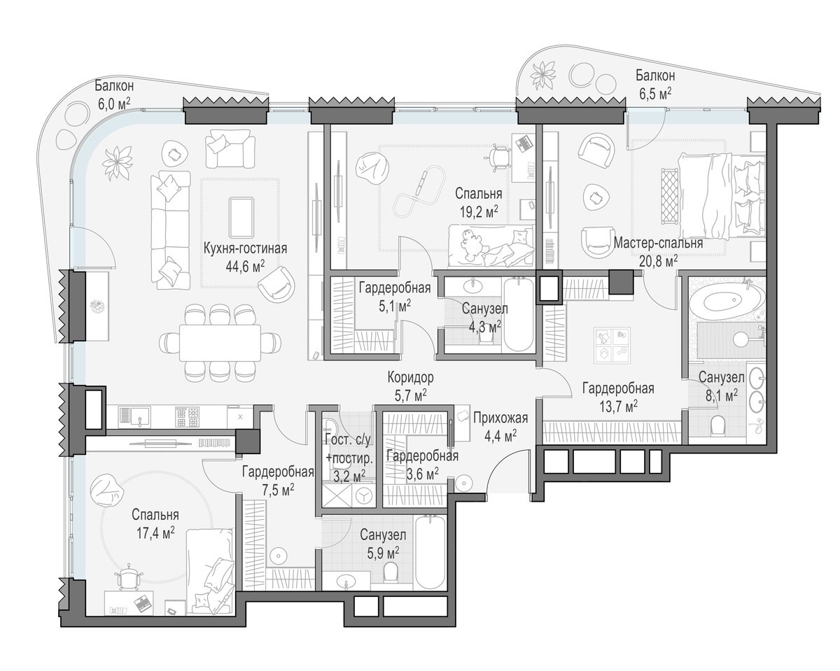 Планировка 167.5 м²