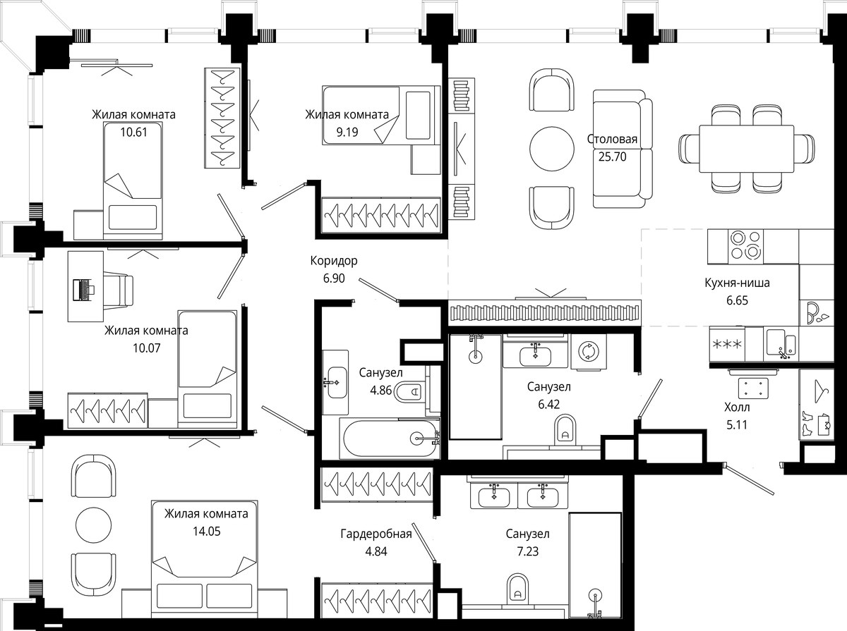 Планировка 114.6 м²
