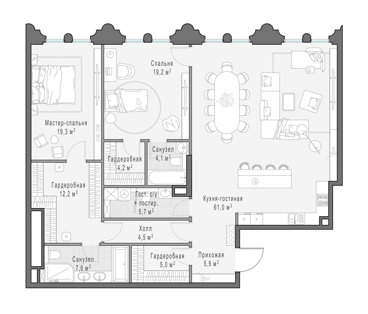Планировка 148.7 м²