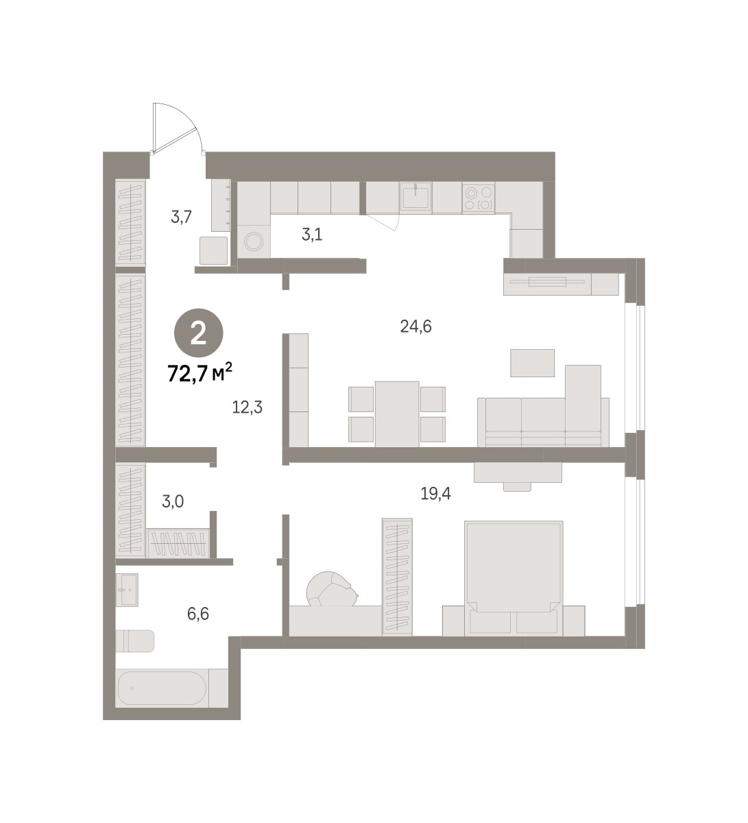 Планировка 72.7 м²