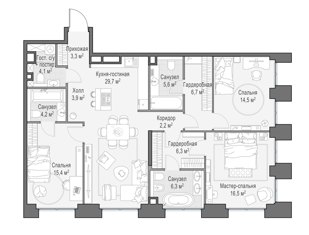 Планировка 119.7 м²