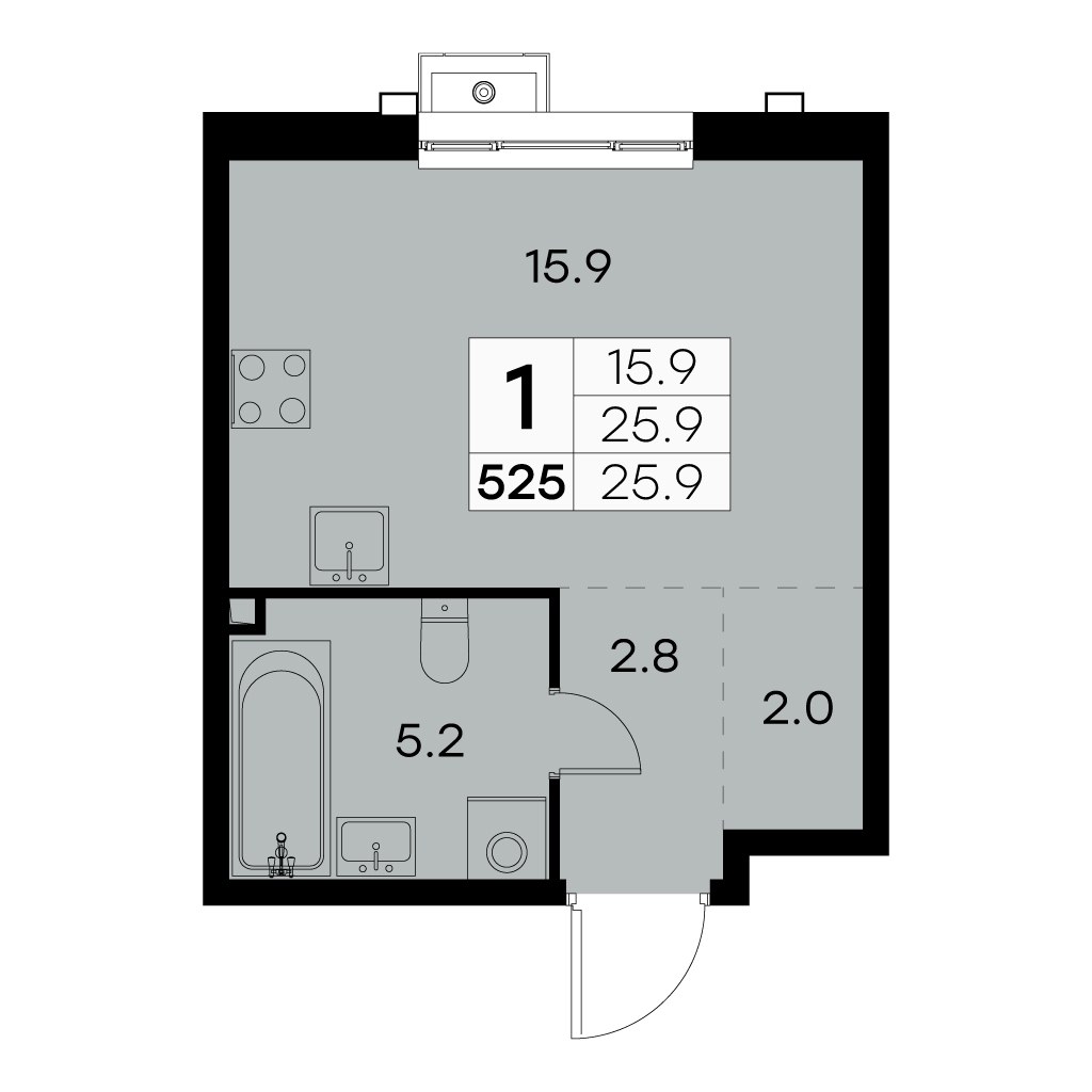 Планировка 25.9 м²