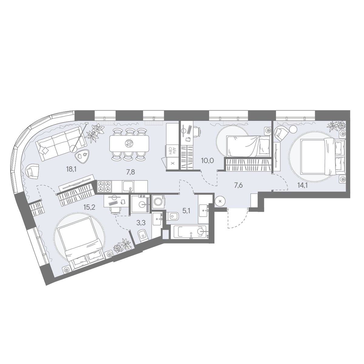 Планировка 81.2 м²