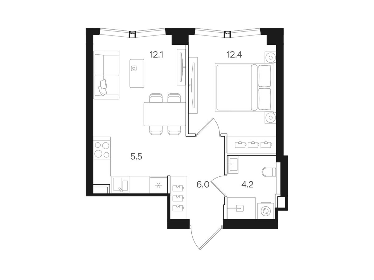 Планировка 40.2 м²