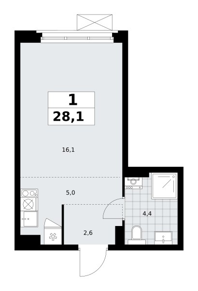 Планировка 28.1 м²