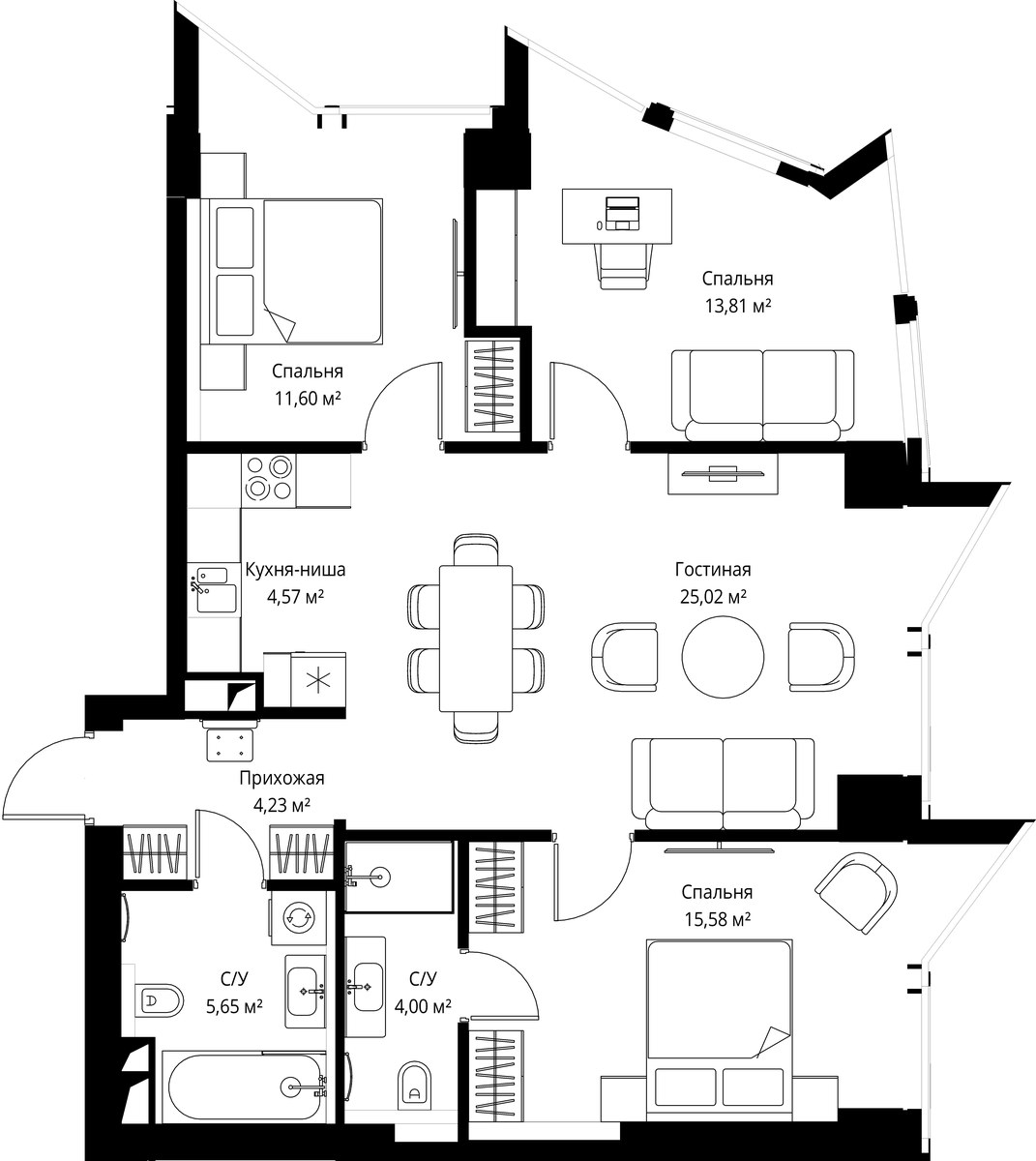 Планировка 84.1 м²