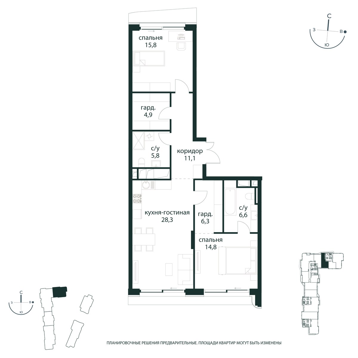 Планировка 93.6 м²