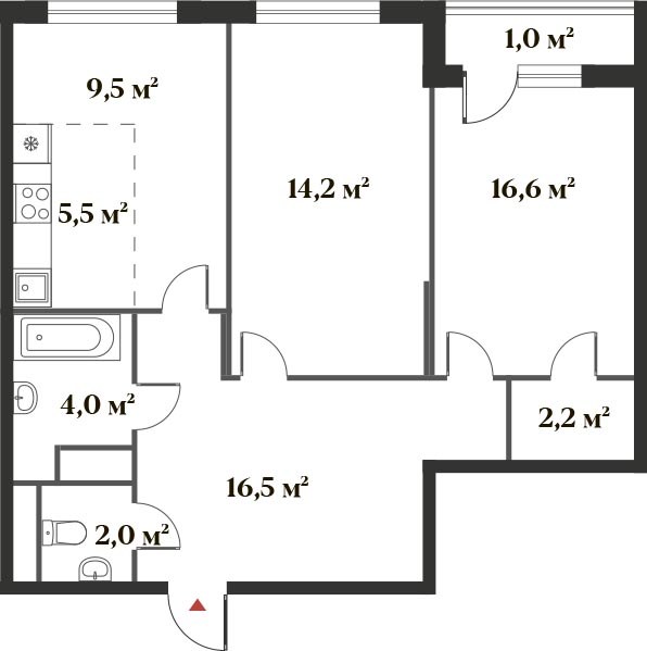 Планировка 71.0 м²