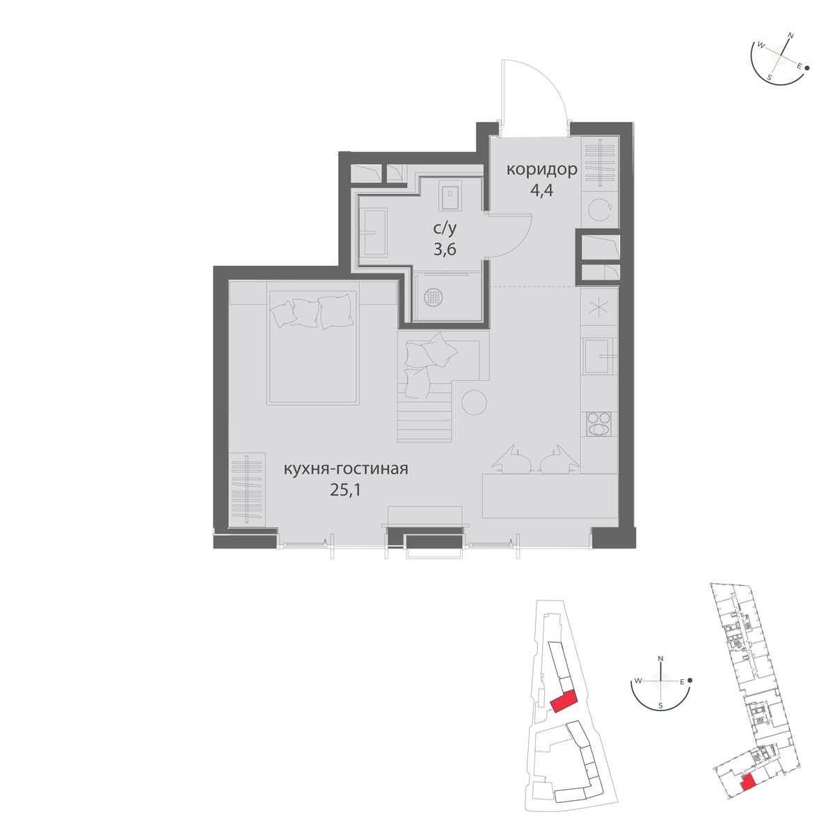 Планировка 33.1 м²
