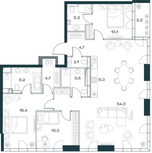 Планировка 139.4 м²
