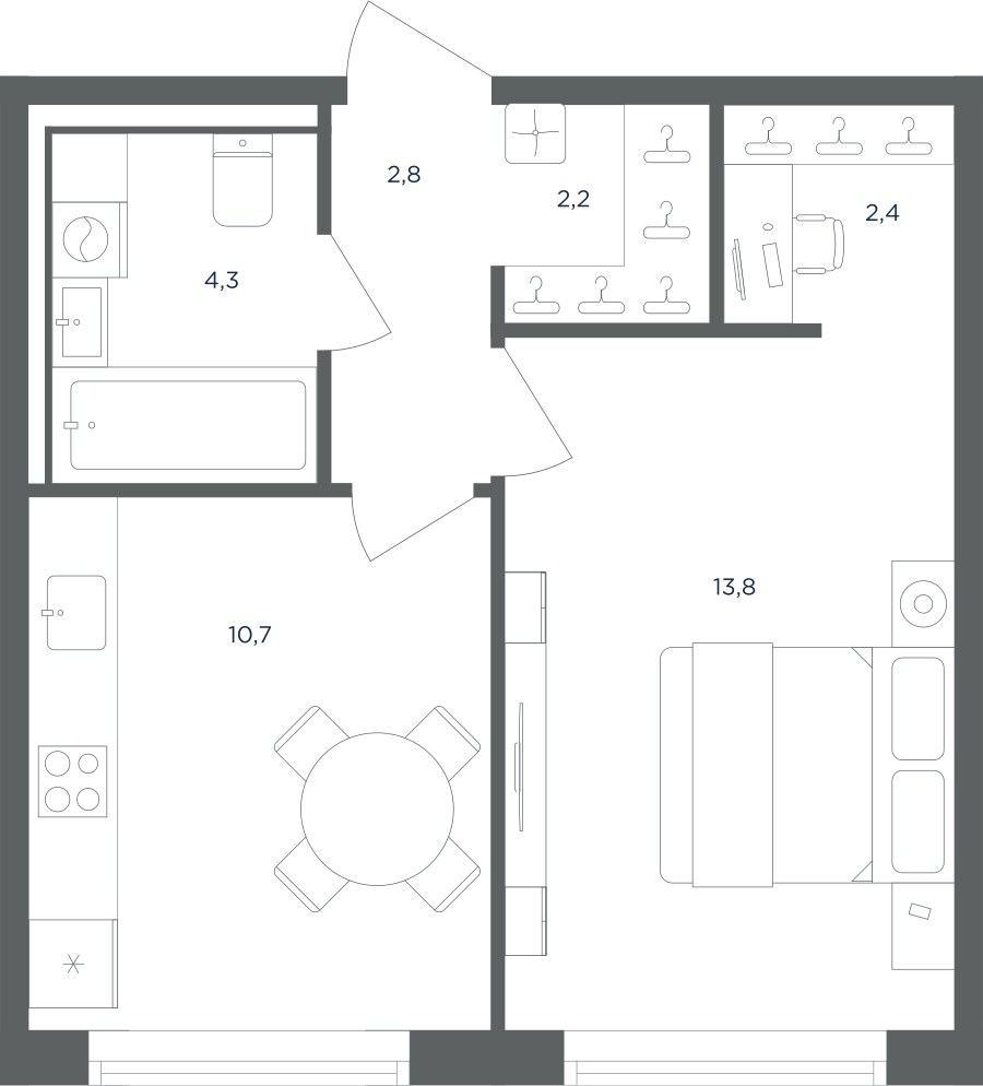 Планировка 36.2 м²