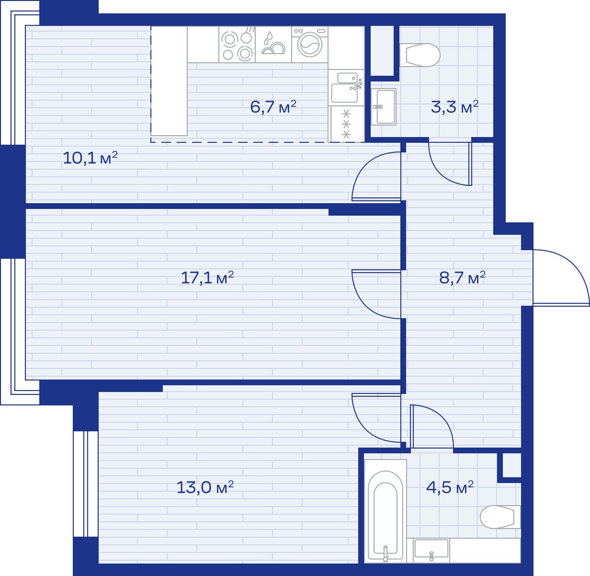 Планировка 63.0 м²