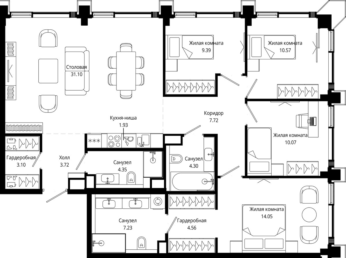 Планировка 114.4 м²
