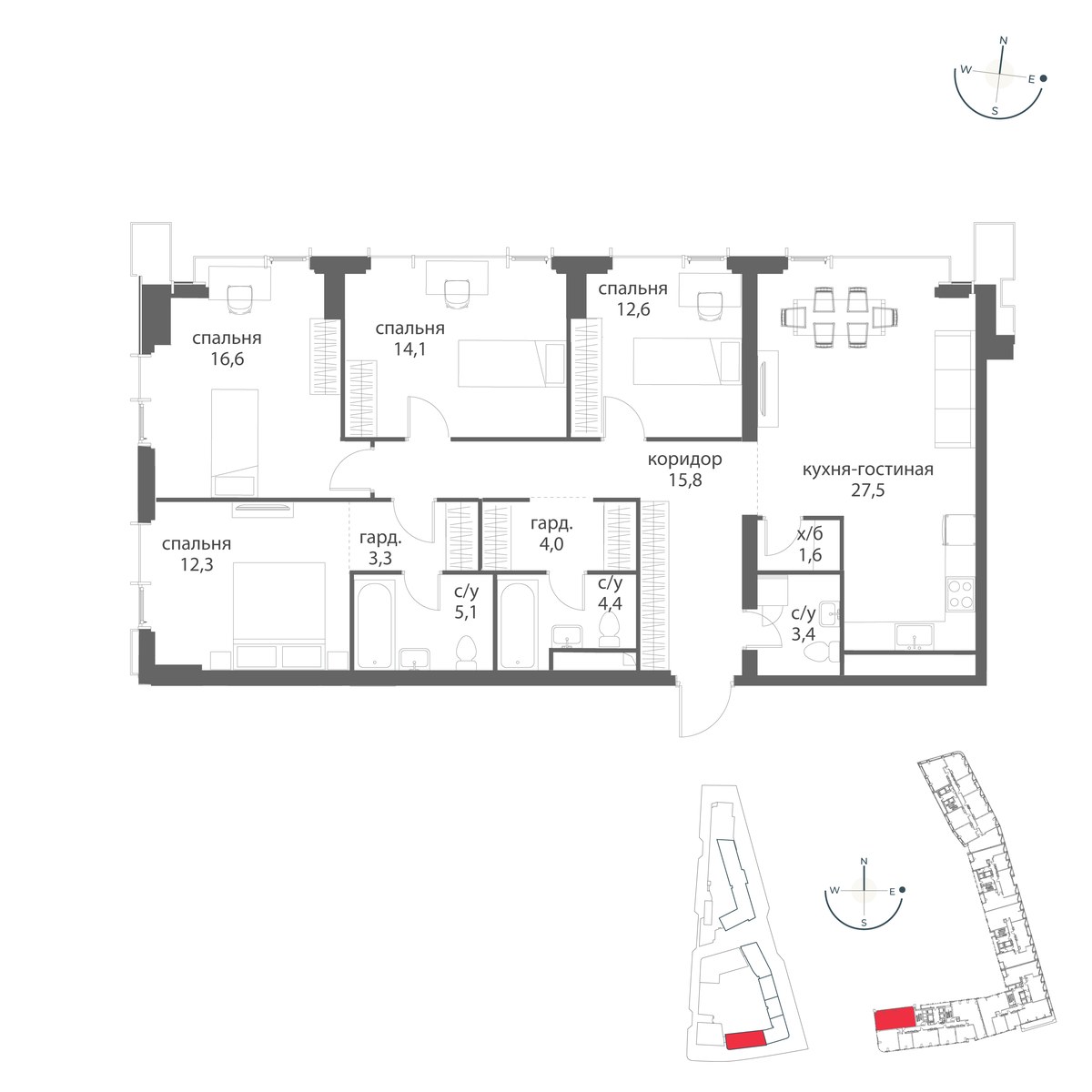 Планировка 120.7 м²