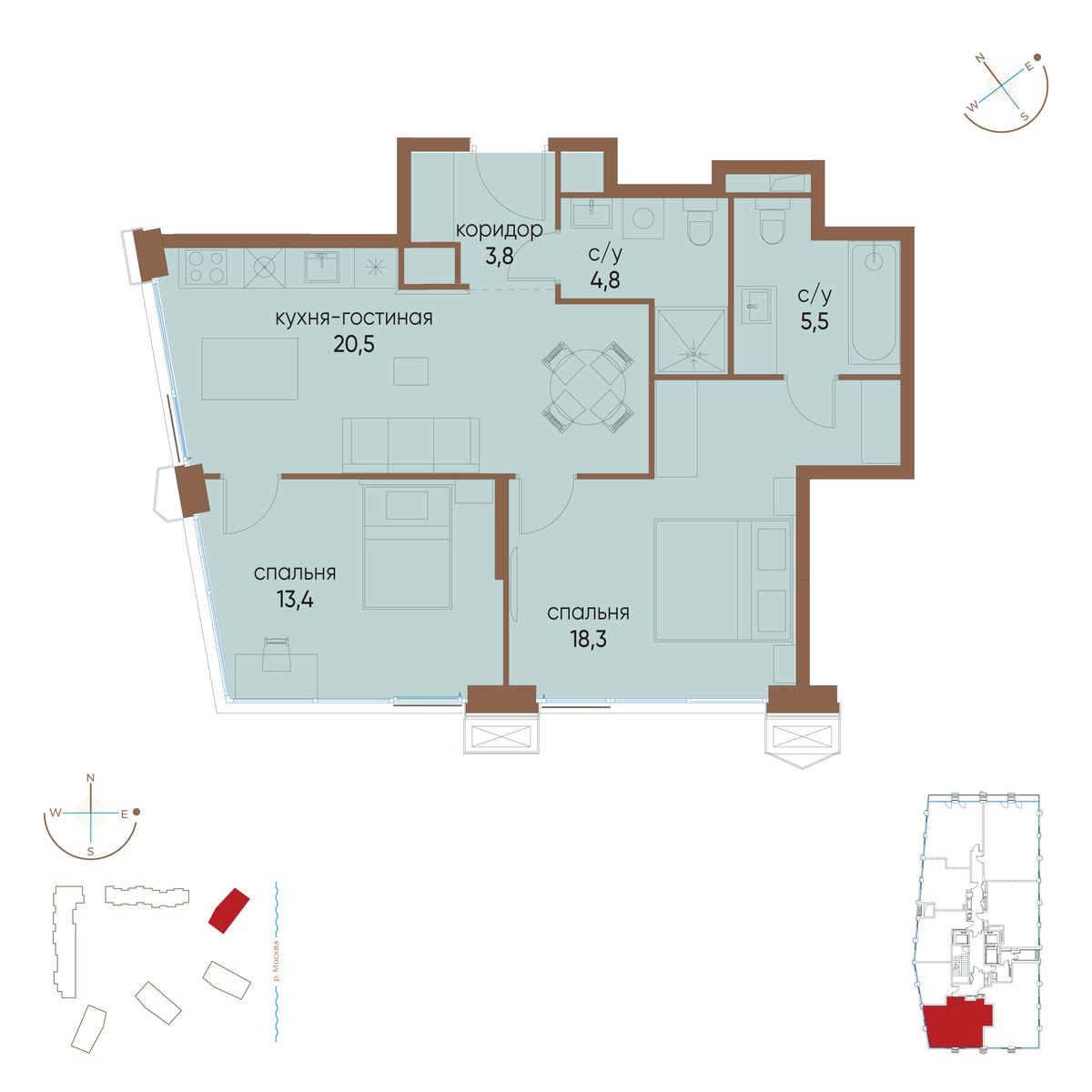 Планировка 66.3 м²