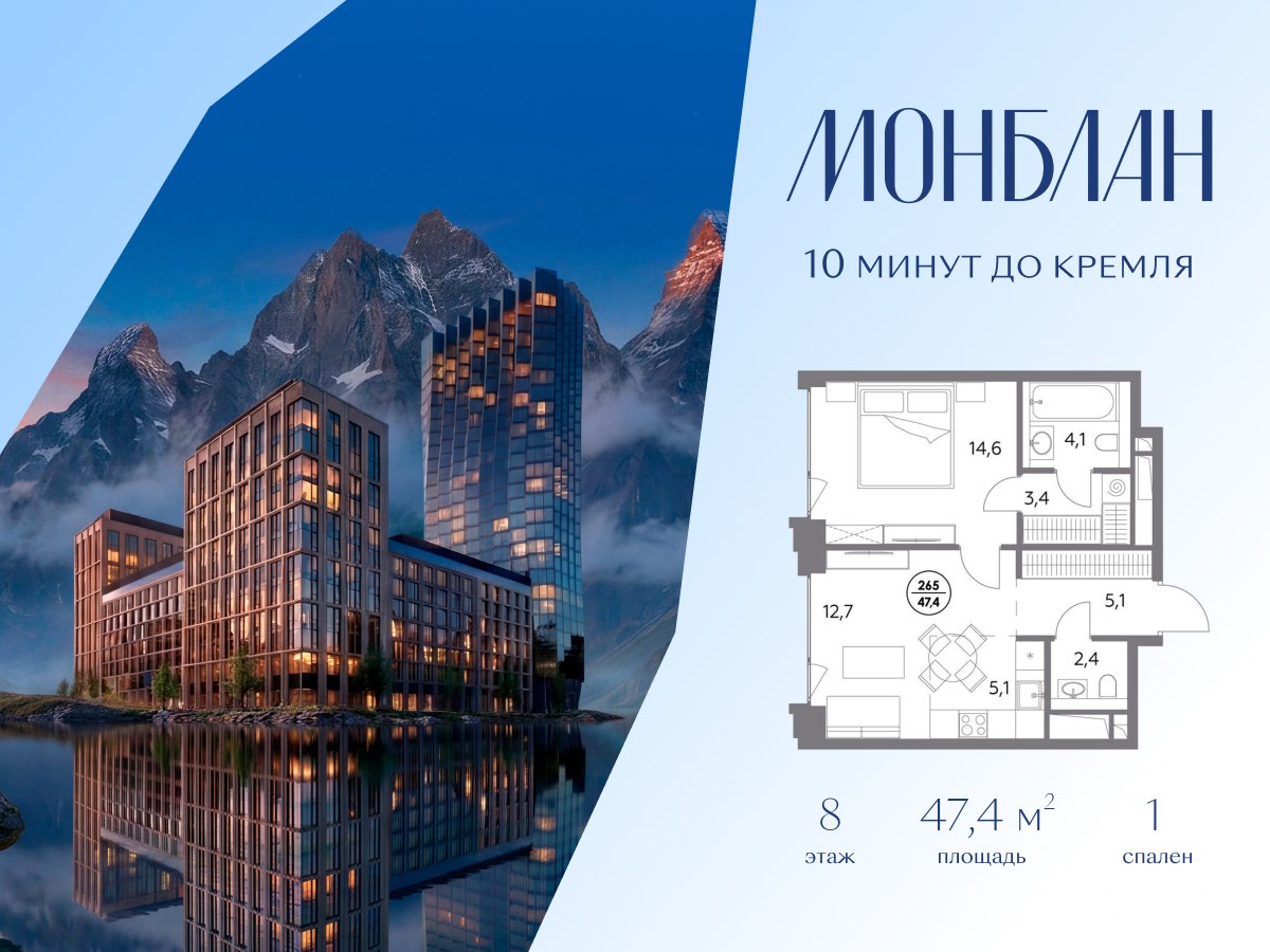 Планировка 47.4 м²