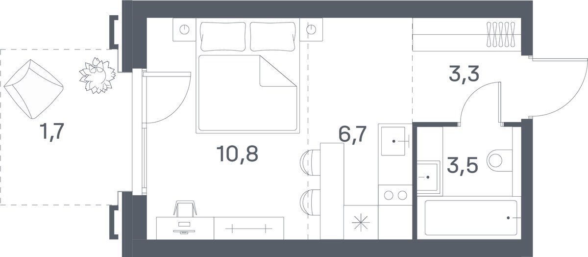 Планировка 26.0 м²