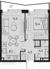 Планировка 42.0 м²