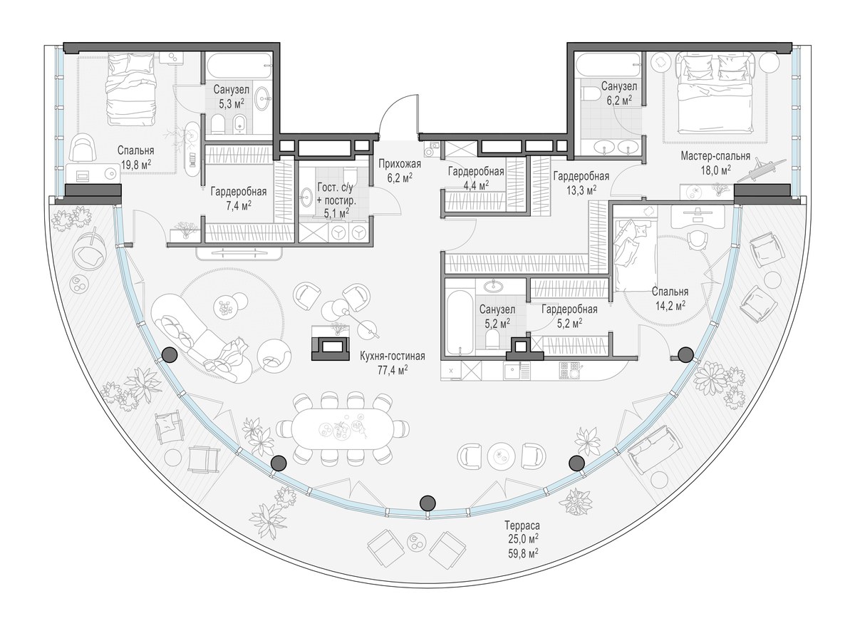 Планировка 193.8 м²