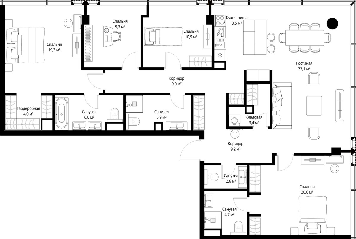 Планировка 145.5 м²