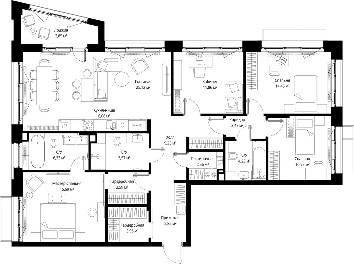 Планировка 130.82 м²