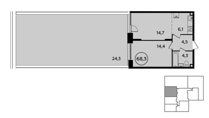 Планировка 68.2 м²