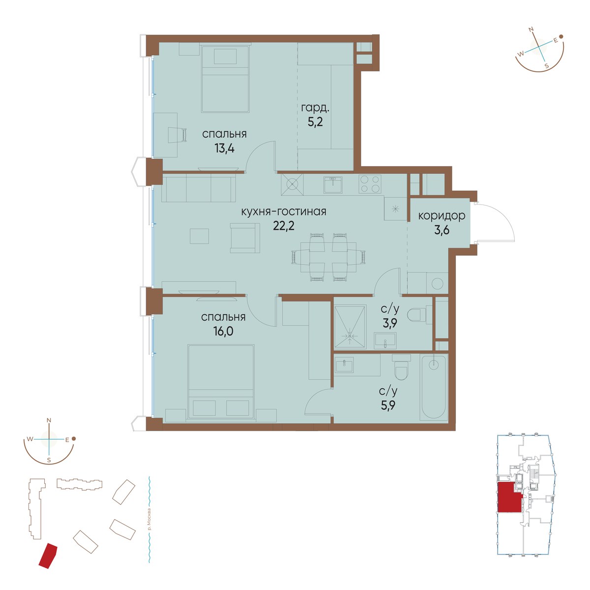 Планировка 70.2 м²