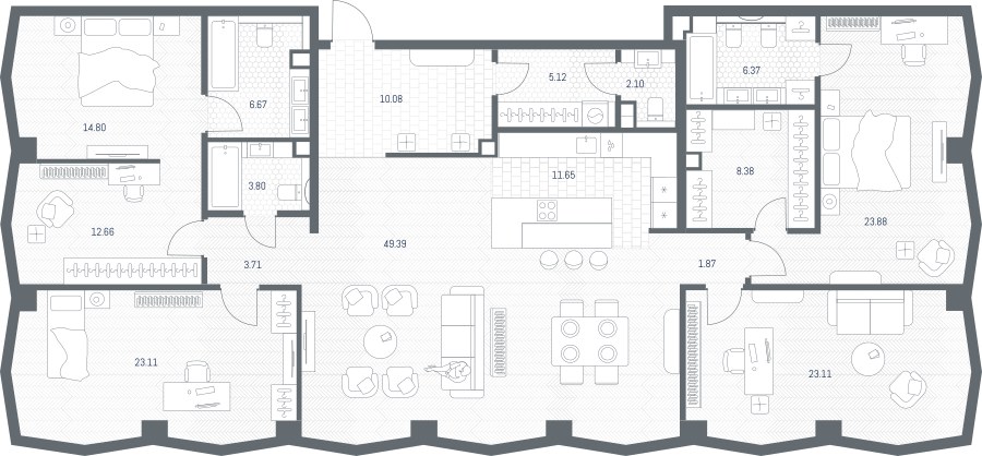 Планировка 206.56 м²