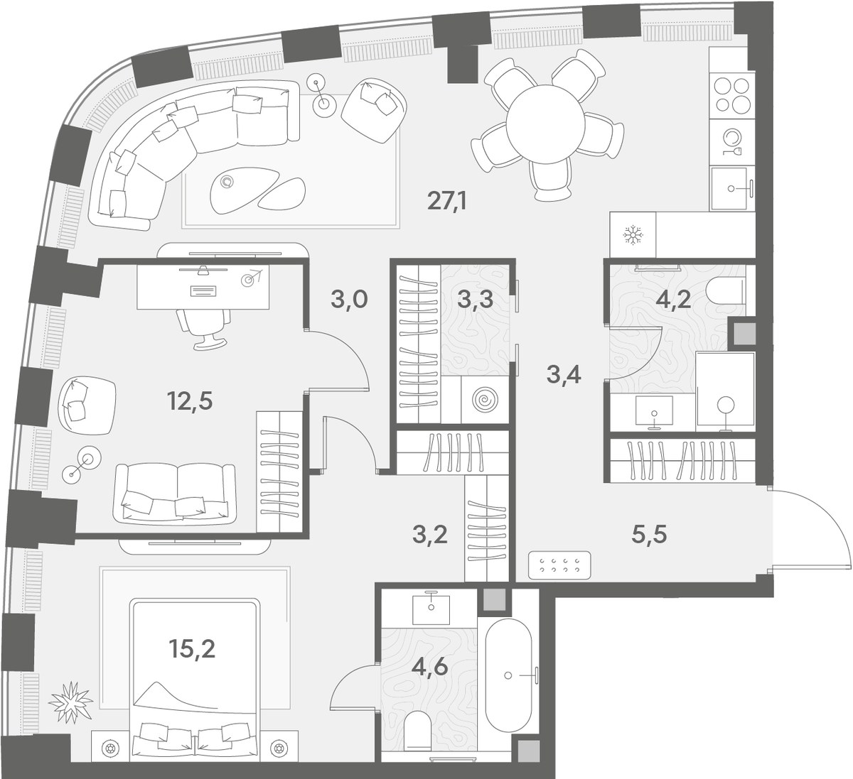 Планировка 82.0 м²