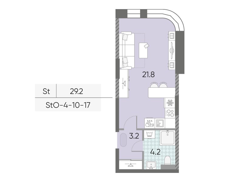 Планировка 29.2 м²
