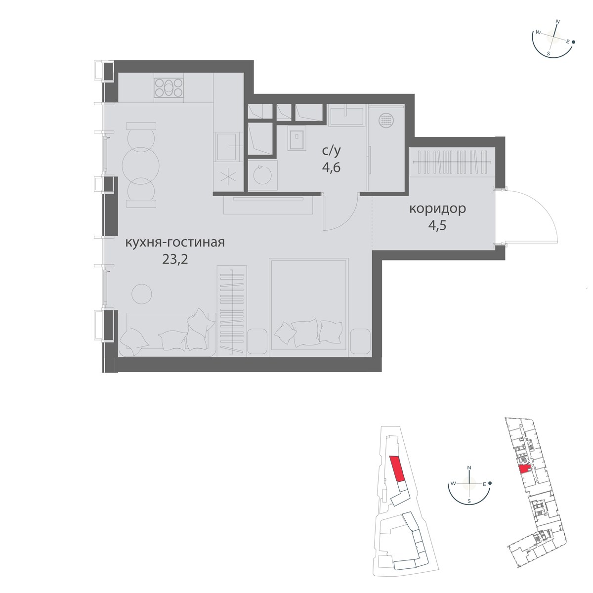 Планировка 32.3 м²