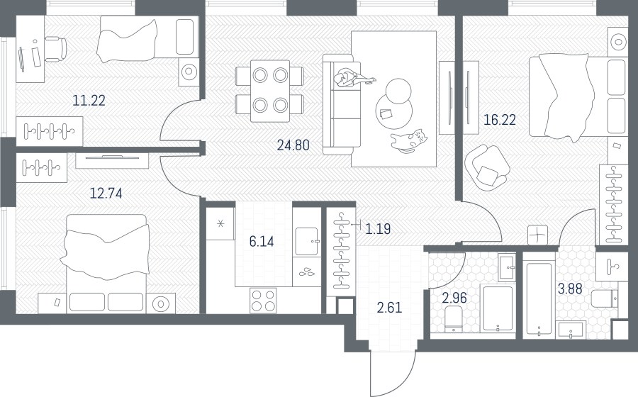 Планировка 81.76 м²