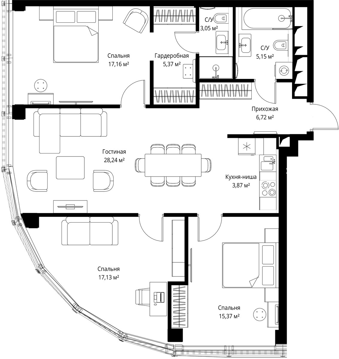 Планировка 103.0 м²