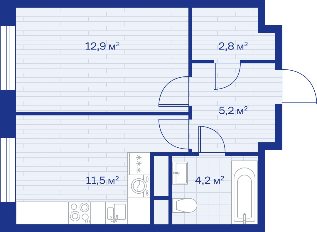 Планировка 37.0 м²