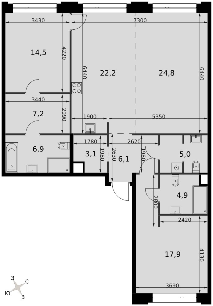 Планировка 112.6 м²